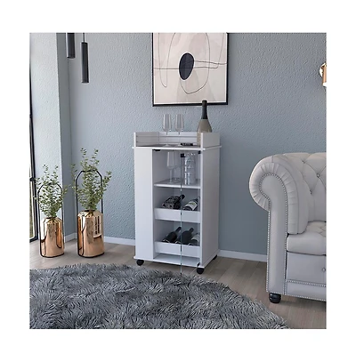 flynama Beaver Bar Cart with Two-Side Shelves