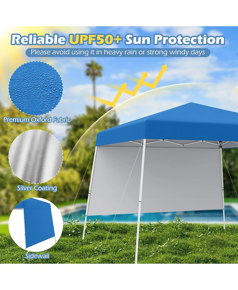 Slickblue Pop up Canopy Tent with 1 Sidewall and Portable Backpack