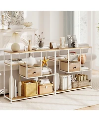 Slickblue Behind Couch Console Table with Storage, Slim Entryway Sofa