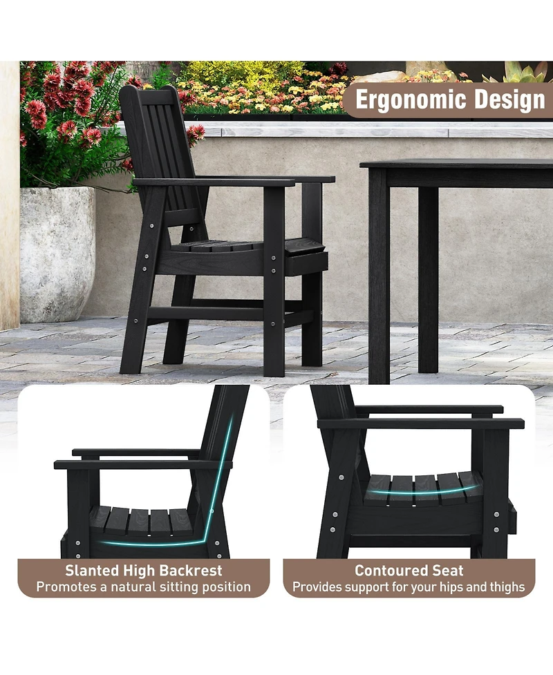 Slickblue Set of 2 Patio Dining Chairs with Wide Armrests