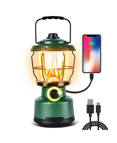 Gnuadz Vintage Led Camping Lantern Rechargeable Emergency Light 6000mAh Camping Outdoor Recreation Gear