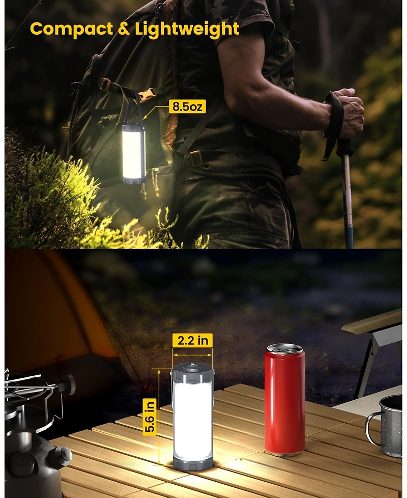 Gnuadz Led Camping Lantern Rechargeable Waterproof Emergency Light 5000mAh