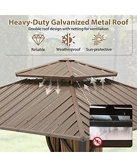 Slickblue Outdoor Hardtop Gazebo for Patio Lawn Garden Party Tent