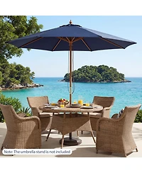 Slickblue Patio Umbrella Outdoor Table Market Umbrella with 8 Sturdy Bamboo Ribs
