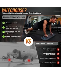 Hikeen Push Up Board - Portable Push Up Bar for Home and Travel, Multi-Functional Fitness Workout Equipment | Ideal Home Gym Equipment
