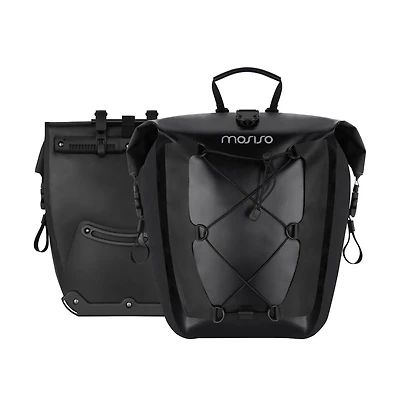 Hikeen Waterproof Bike Panniers 2 Pack 25L Rear Rack Saddle Bags Tpu Bicycle Storage Trunk Bag for Commuting Touring Road Mountain Cycling