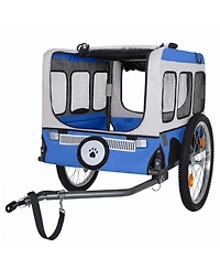 Aostirmotor Folding Dog Bike Trailer, Heavy Duty Pet Trailer for Large Dogs, All-Terrain Wheels, Spacious Design for Cycling, Jogging and Camping