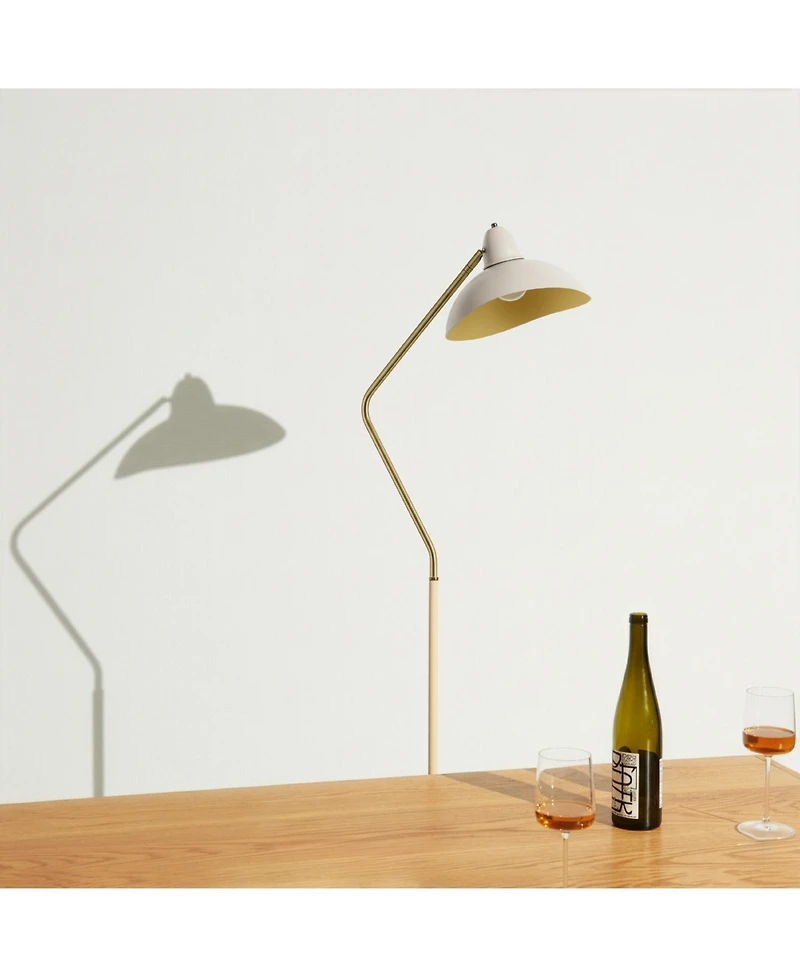 Swoop Led Reading Floor Lamp with Adjustable Head and Gold Accent (69")