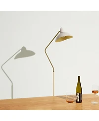 Swoop Led Reading Floor Lamp with Adjustable Head and Gold Accent (69")