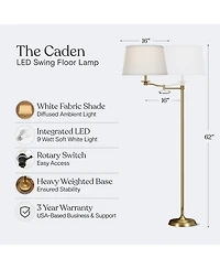 Brightech Caden Classic Led Floor Lamp with Extendable Swing Arm