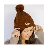 Headbands of Hope Women's Cable Knit Pom-Pom Beanie