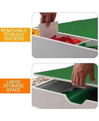 Rainsken Kids 2 in 1 Play Table with 7 Storage Compartments and Bookshelf, Modern Activity Learning Table Game Furniture