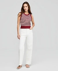 And Now This Petite Open-Stitch Striped Sweater, Macy's Exclusive