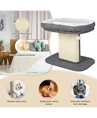 Cozito Cat Tower Modern with Large Plush Perch and Sisal Plate