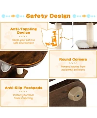 Cozito Cat Tree 7-Layer Wooden Tall Tower with Sisal and Condo