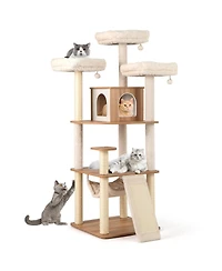 Cozito Cat Tree 68 inch with Padded Perches Condo and Sisal Posts