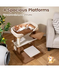 Cozito Cat Tree 28 inch 2-in-1 Pet Steps with Sisal Posts and Platforms