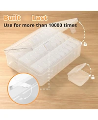 Gnuadz 31pcs Bead Organizer Box Plastic Storage Cases Mini Clear Containers Hinged Lid Rectangle Diy Craft