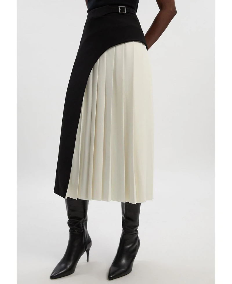 Karen Millen Women's Tailored Buckle Detail Midi Skirt