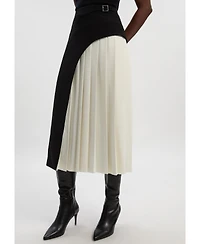 Karen Millen Women's Tailored Buckle Detail Midi Skirt