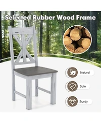 Sugift Farmhouse Chair Set of 2 with Rubber Wood Frame and Elegant Hollowed Backrest