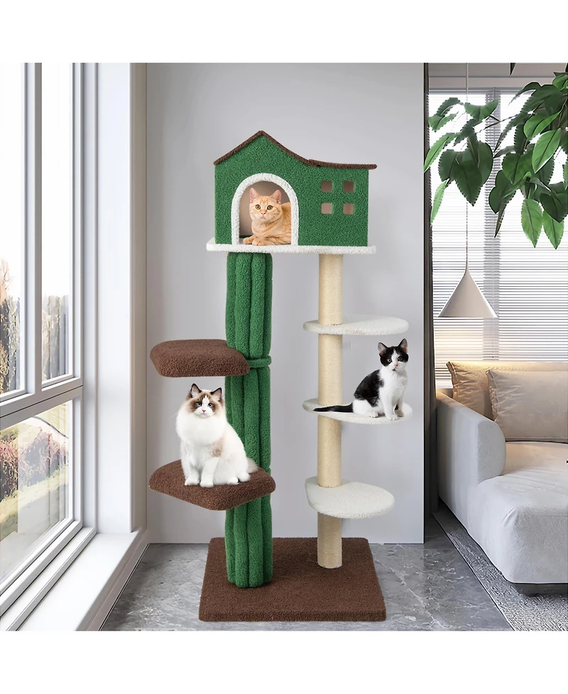 Cozito Cat Tree Multi-Level with Condo and Anti-Tipping Device