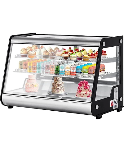 gaomon 183L Cake Refrigerated, Abs + Double-Layer Tempered Glass, Countertop Bakery Display Case for Pastries, Desserts, Beverages, Ideal for Cafe