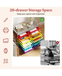 Sugift 12 Drawers Rolling Storage Cart for Home and Office