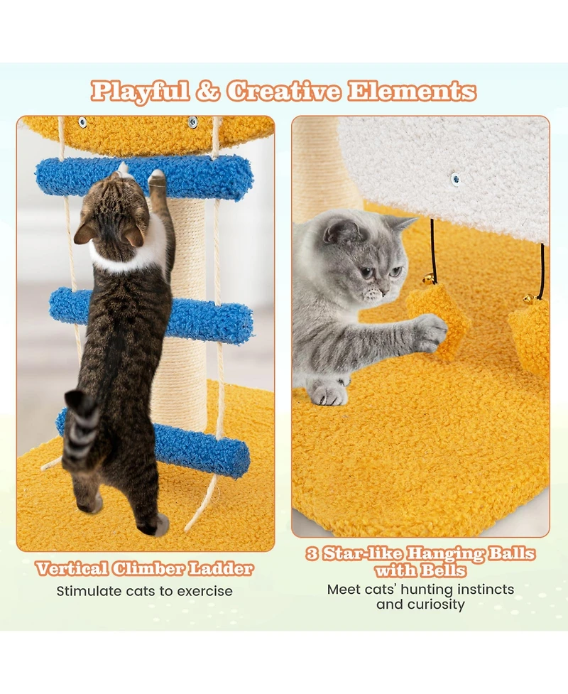 Cozito Cat Tree Aviation Small Tower with Helicopter Top Perch