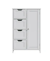 Busdays Bathroom Storage Cabinet 4 Drawers 1 Door Freestanding Wooden Floor Organizer Narrow for Small Spaces Entryway Living Room Hallway