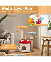 Cozito Cat Tower 35 in with Sisal Posts Condo Padded Platforms