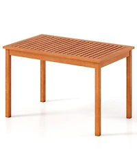 Gouun Rectangular Patio Dining Table for 4-6 with Slatted Top