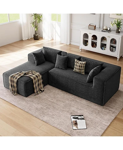gaomon Modular Sectional Couches for Living Room, Cloud Couch with Deep Seat, 106.7 L-Shape Sofa Chaise, Upholstered