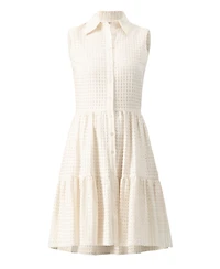 Ivonne Women's Button-Up Sleeveless A-Line Knit Dress