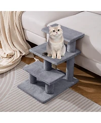 Cozito Cat Stairs 3-Tier 19 in Plush Steps with Scratching Posts