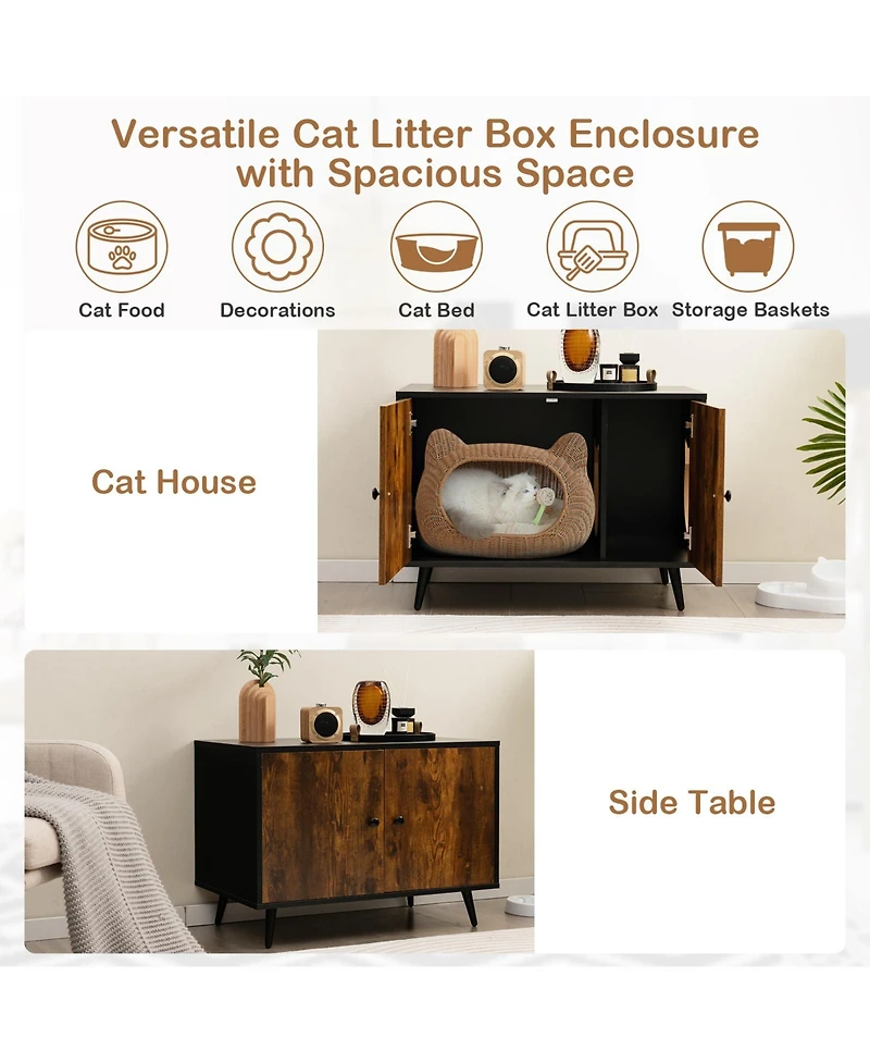 Cozito Cat Litter Box Enclosure Industrial Divider Side Entry