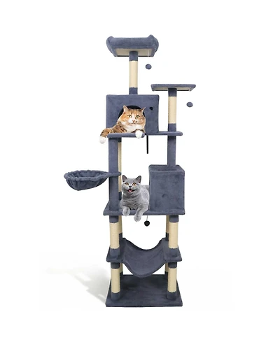 Cozito Cat Tree 80 in with 2 Large Condos and Dangling Toys