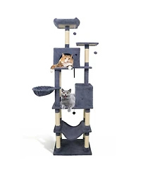 Cozito Cat Tree 80 in with 2 Large Condos and Dangling Toys