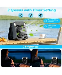 Gnuadz Camping Fan Solar Rechargeable Portable Outdoor Light 10000mAh