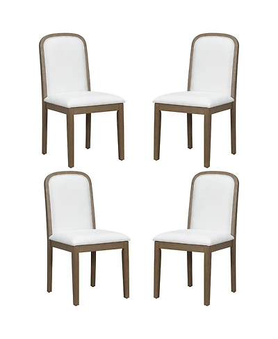 Streamdale Furniture Vintage Espresso Upholstered Dining Chair Set - 4 Chairs