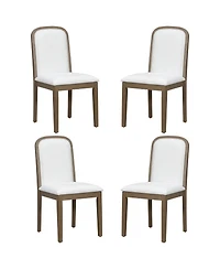 Streamdale Furniture Vintage Espresso Upholstered Dining Chair Set - 4 Chairs
