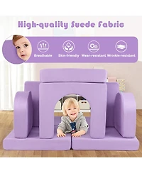 Sugift 8-Piece Modular Kids Play Couch with Comfy Suede Fabric