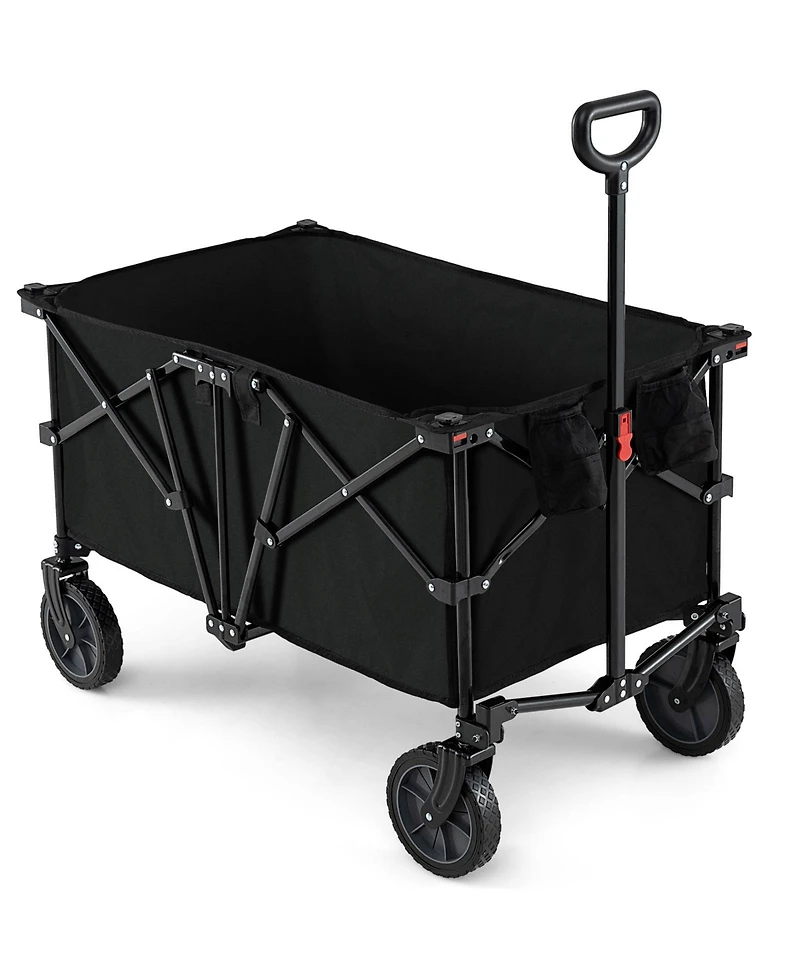 Sugift 38 Inch 400 Lbs Heavy-Duty Collapsible Wagon Cart with Adjustable Handle for Camping Garden