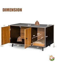 Cozito Cat Litter Box Enclosure 20x20x35 in Divider Double Door