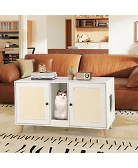 Cozito Cat Litter Box Enclosure 43 in Sisal Mats Rubber Legs