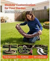 Sugift Faux Stone Landscape Edging, 46.8 x 3.9 in, Flexible Brick-Sized Lawn Edging