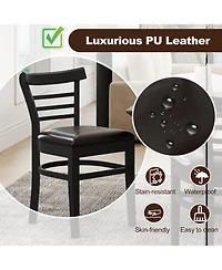 Sugift Set of 2 Wooden Dining Chair with Rubber Wood Legs for Restaurant