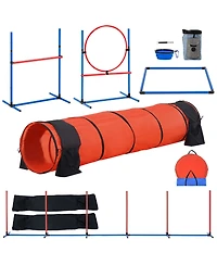 Cozito Dog Agility Training Set 5 Piece Tunnel Hurdles Weave Poles