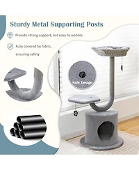 Cozito Cat Tower 42 inch with Curved Metal Frame for Large Cats