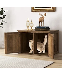 Cozito Cat Litter Box Enclosure Flip Top Barn Door Hidden